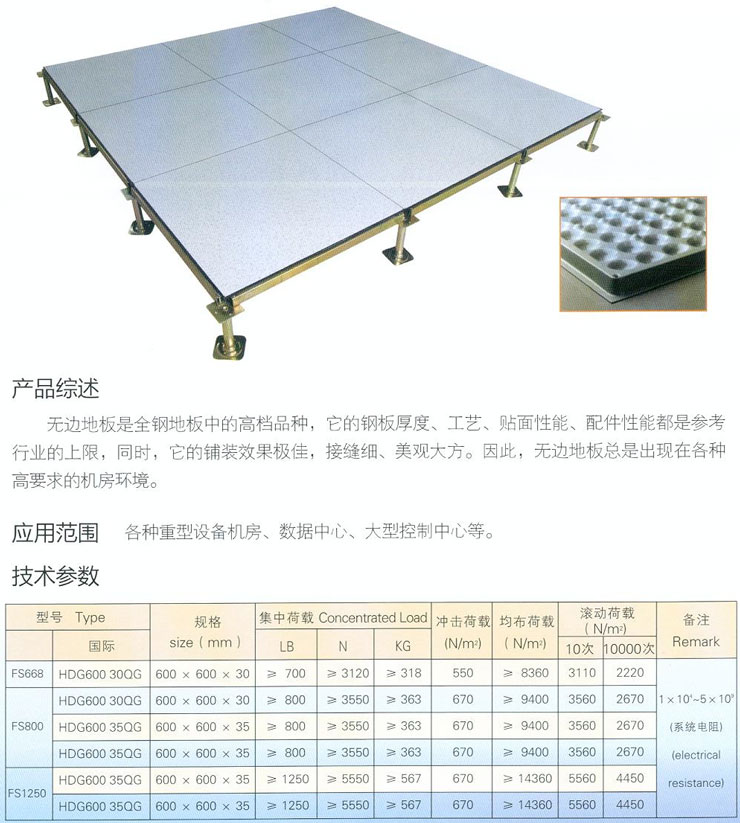 無邊全鋼防靜電地板